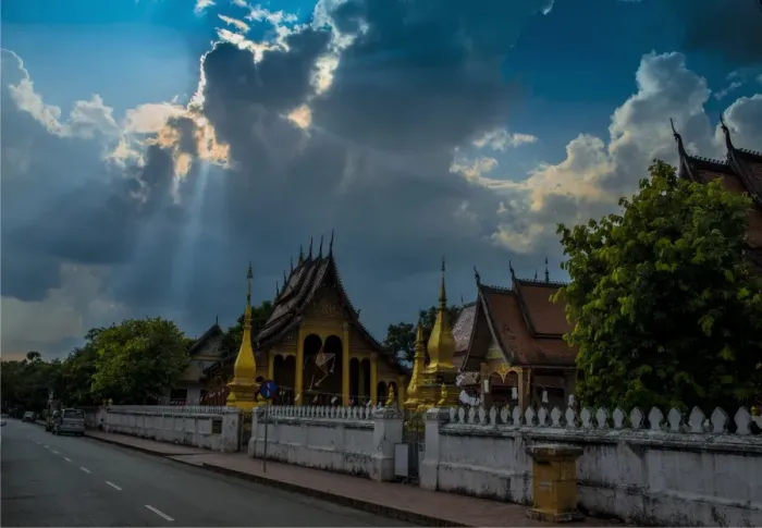 Framed Print : Stormy skies in Luang Prabang, Laos