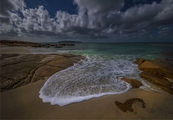 Stormy weather at north east beach, Flinders Island, Bass Strait, Tasmania, Australia