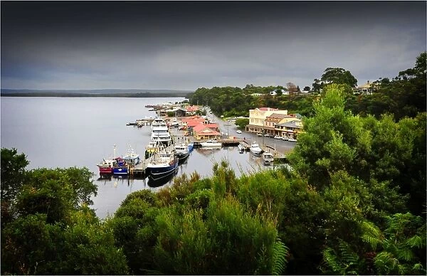 Strahan harbour and coastline, south western area of Tasmania, Australia