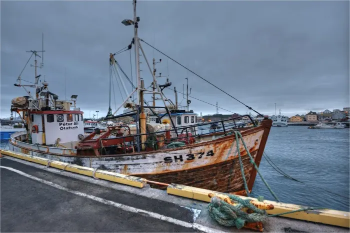 Framed Print : Stykkisholmur, a fishing village with a safe harbour for the cod industry, SnA┼áfellsnes peninsular western Iceland