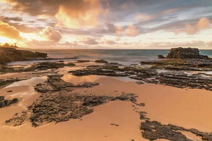 Framed Print : Sunrise. Beautiful coastal sunrise with rock pool reflections