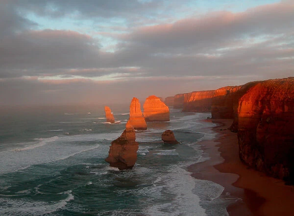 Sunrise at the Twelve Apostles along the Great Ocean Road, Australia