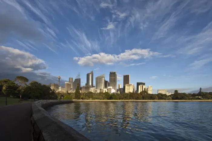 Framed Print : Sunrise cloud crown over Sydney skyline