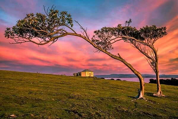 Sunrise in Darlington, an old convict town at Tasmanian Maria Island