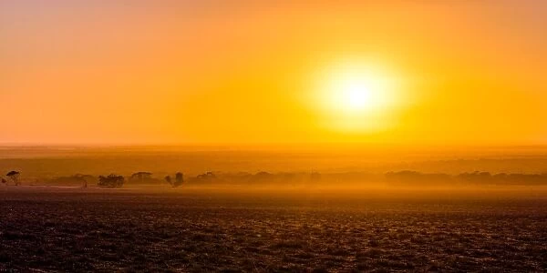 Sunrise over the farmland at Eyre Peninsula in South Australia