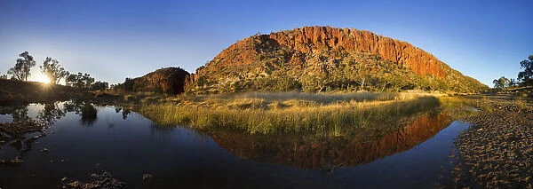 Sunrise at Glen Helen Gorge with Finke River, West MacDonnell Ranges, Northern Territory