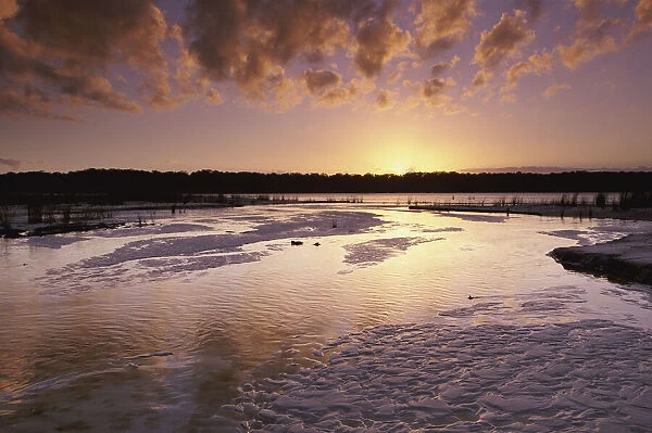 Sunrise Over Lake Boomanijn, Fraser Island, Queensland, Australia