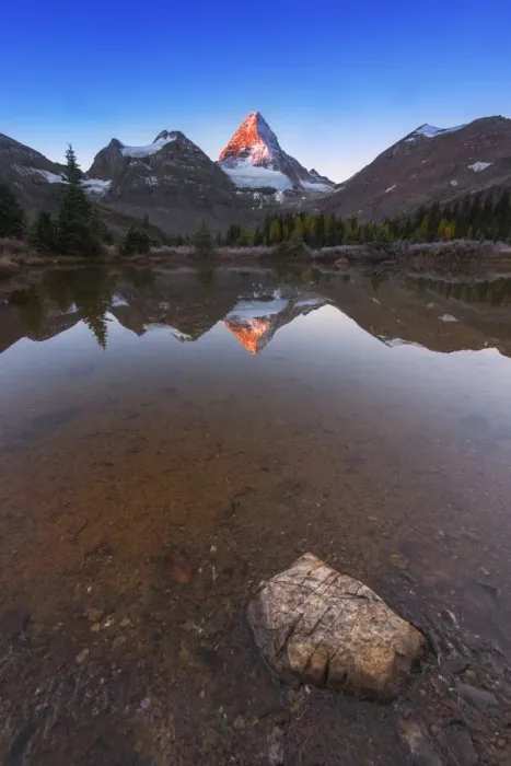 Framed Print : Sunrise at Mount Assiniboine with reflection Framed Print : Sunrise at Mount Assiniboine with reflection
