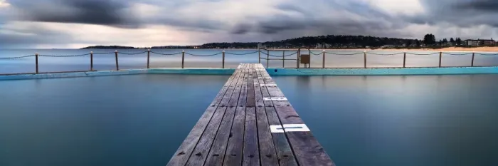 Framed Print : Salt. Sunrise at Narrabeen Ocean Baths which is an iconic location on Sydneys