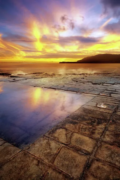 Framed Print : Sunrise at the Tessellated Pavement, Lufra, Eaglehawk Neck, Tasman Peninsula of Tasmania Framed Print : Sunrise at the Tessellated Pavement, Lufra, Eaglehawk Neck, Tasman Peninsula of Tasmania