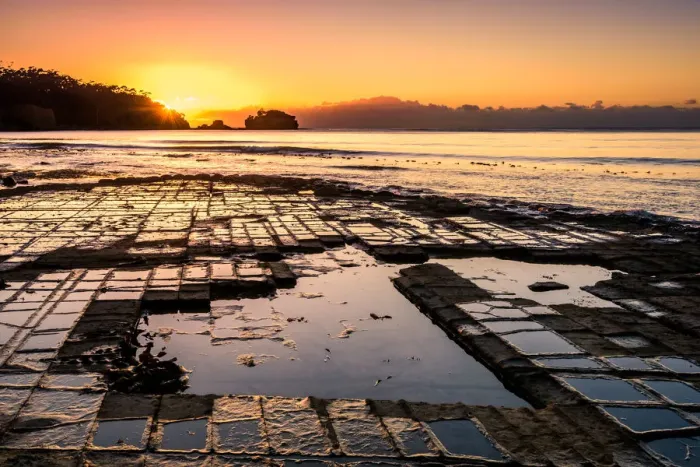 Framed Print : Sunrise at Tessellated Pavement at Tasman Peninsula, Tasmania Framed Print : Sunrise at Tessellated Pavement at Tasman Peninsula, Tasmania
