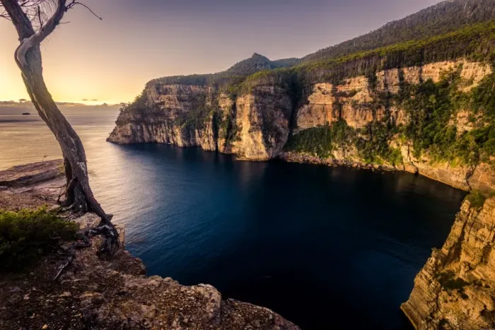 Framed Print : Sunrise at Waterfall Bay at Tasman Peninsula, Tasmania Framed Print : Sunrise at Waterfall Bay at Tasman Peninsula, Tasmania
