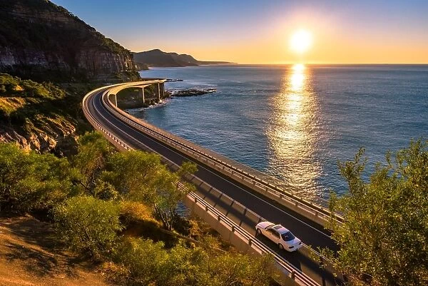 Sunrise over Wollongong Sea Cliff Bridge, New South Wales