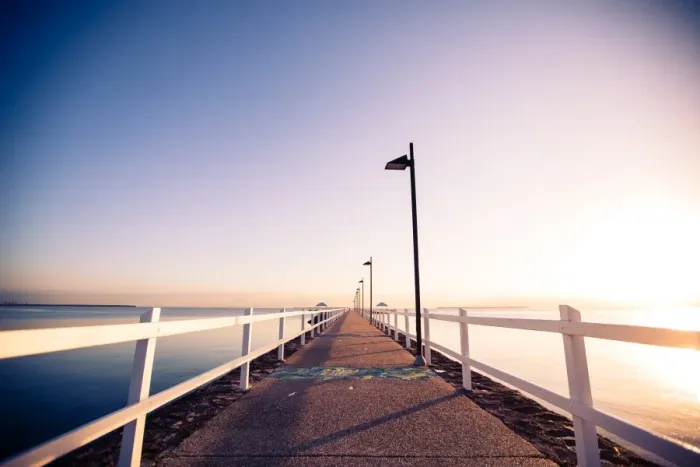 Framed Print : Sunrise over Wynnam Jetty Framed Print : Sunrise over Wynnam Jetty