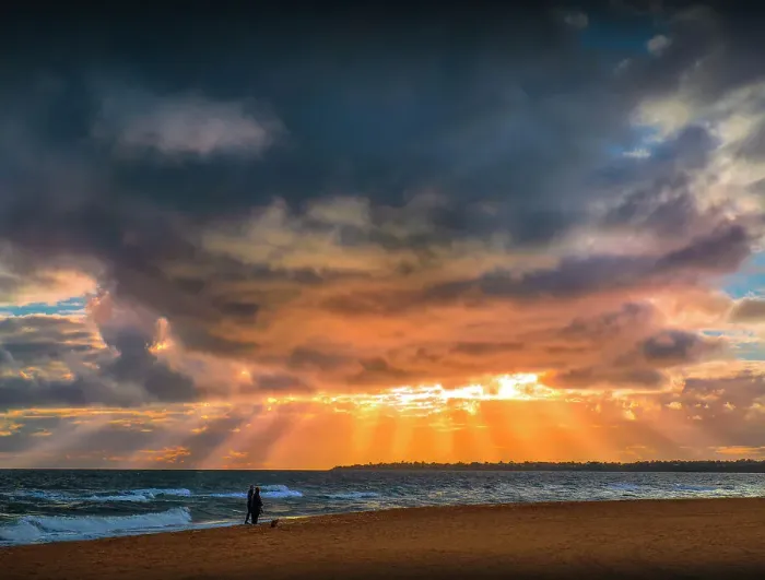Framed Print : Sunset in Autumn on the coastline at Mordialloc, Victoria, Australia