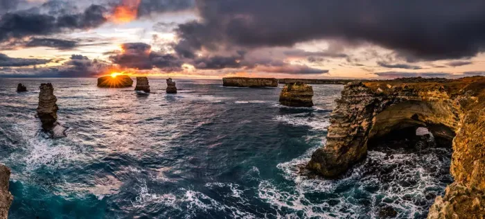 Framed Print : Sunset at Bay of Islands, Great Ocean Road, Victoria