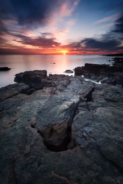 Framed Print : Sunset at Black Rock
