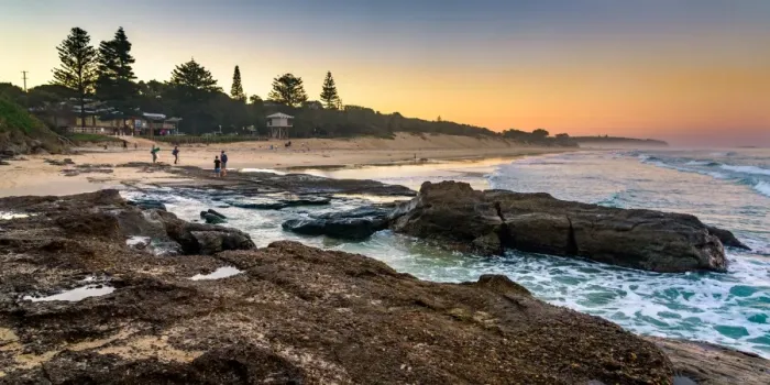 Framed Print : Sunset at Caves Beach inNew South Wales Framed Print : Sunset at Caves Beach inNew South Wales