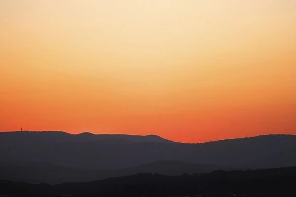 sunset colours over mountains