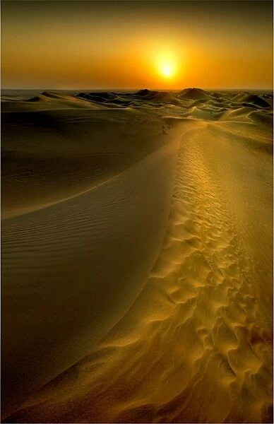 Sunset in the Desert of the United Arab Emirates