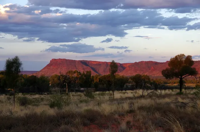 Framed Print : Sunset over George Gill Range near Kings Canyon, Watarrka National Park, Northern Territory, Australia
