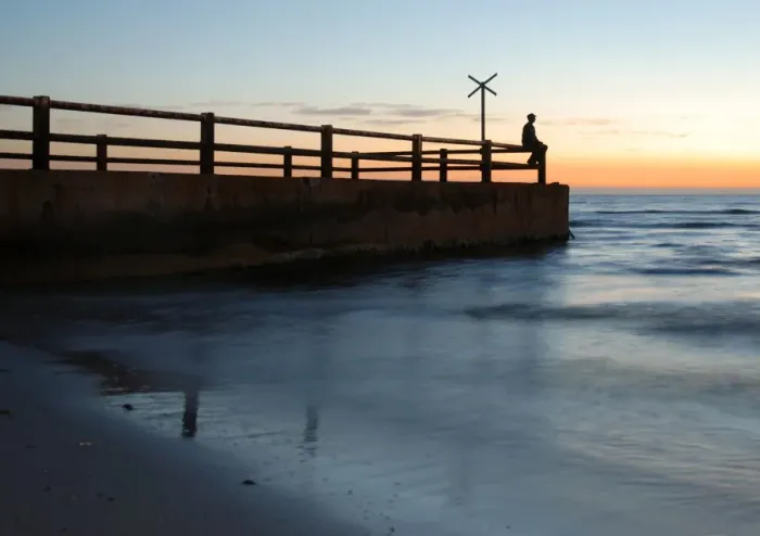 Framed Print : sunset jetty