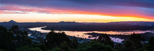 Sunset at Laguna Lookout, Noosa Heads Panorama