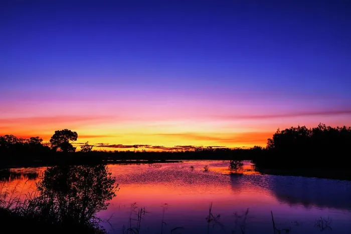 Framed Print : Sunset lake