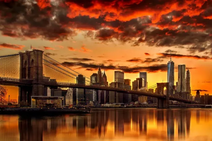 Framed Print : Sunset over Manhattan Framed Print : Sunset over Manhattan
