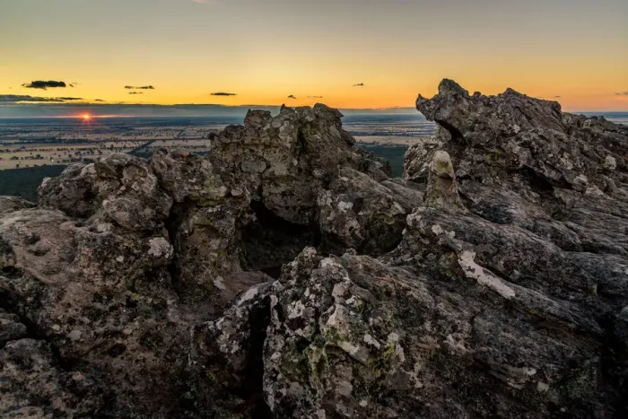 Framed Print : Sunset at the top of Mount Stapylton in Grampians National Park, Victoria