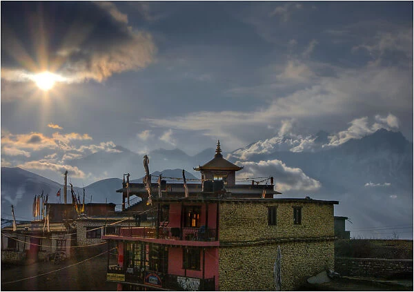 Sunset in Muktinath, Mustang region, Western Himalayas, Nepal