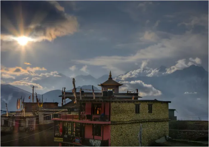 Framed Print : Sunset in Muktinath, Mustang region, Western Himalayas, Nepal Framed Print : Sunset in Muktinath, Mustang region, Western Himalayas, Nepal