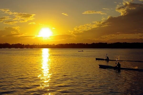 Sunset paddling