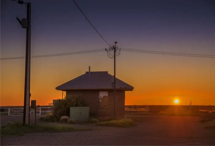 Framed Print : Sunset at Parachilna, outback South Australia
