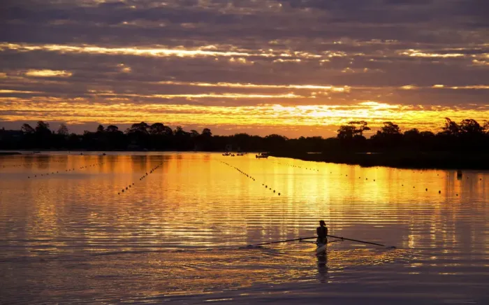 Framed Print : Sunset reflections with rower on Lake Wendouree Ballarat, Victoria, Australia Framed Print : Sunset reflections with rower on Lake Wendouree Ballarat, Victoria, Australia