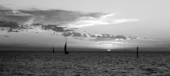 Framed Print : sunset sailing