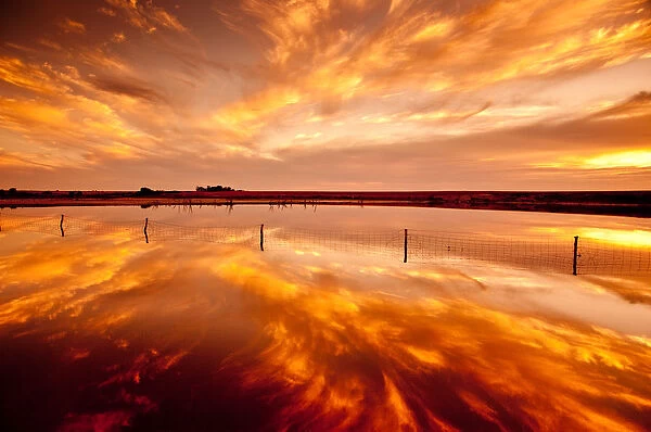 Sunset over salt lake