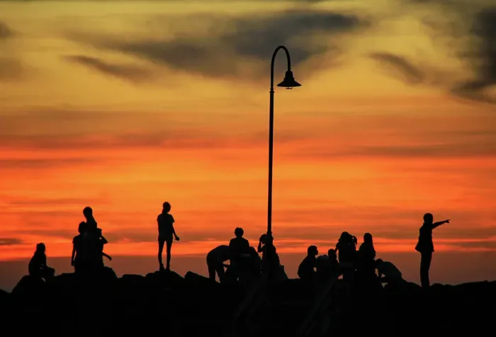 Framed Print : Sunset at St Kilda Beach in Melbourne, Australia Framed Print : Sunset at St Kilda Beach in Melbourne, Australia