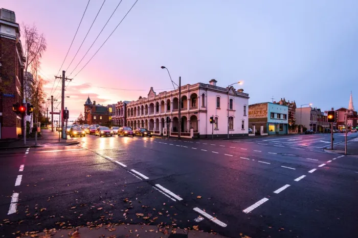 Framed Print : Sunset on the streets of Launceston, Tasmania Framed Print : Sunset on the streets of Launceston, Tasmania