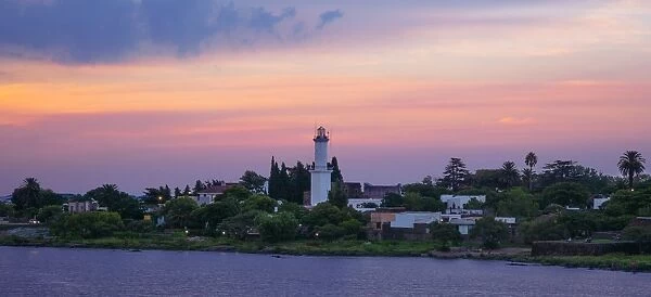 Sunset View of Colonia Lighthouse, Colonia del Sacramento, Uruguay