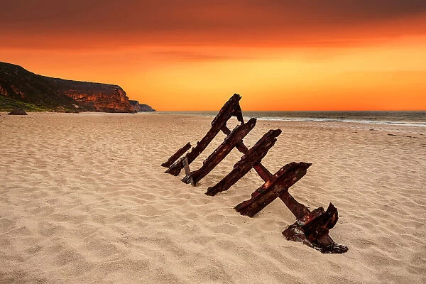 Sunset View of Ethel Shipwreck, Innes National Park, Yorke Peninsula, South Australia