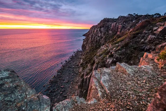 Framed Print : Sunset at West Head, Tasmania