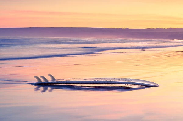 Surfboard and the ocean. Australia