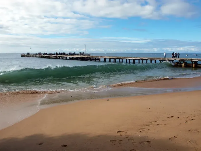 Framed Print : Surge waves in port philip bay