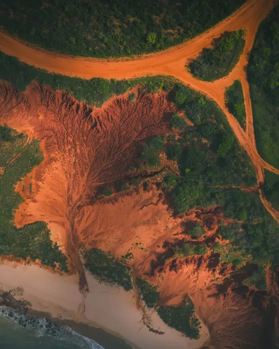 Framed Print : Surreal rock formations shot from directly above, James Price Point, Australia