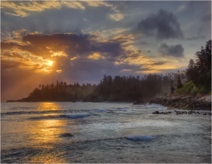 Framed Print : Sydney bay sunset, Norfolk Island