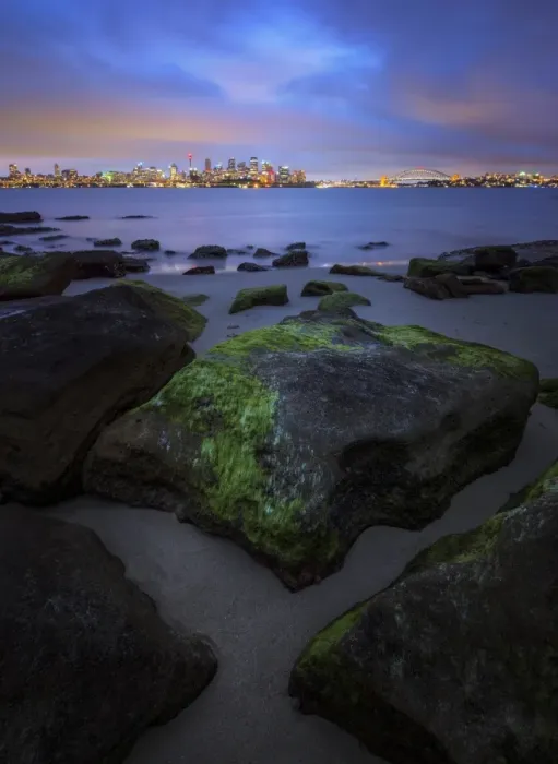 Framed Print : Sydney city at dusk, taken from North Sydney
