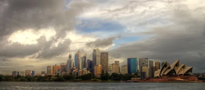 Framed Print : Sydney cityscape in cloudy day Framed Print : Sydney cityscape in cloudy day