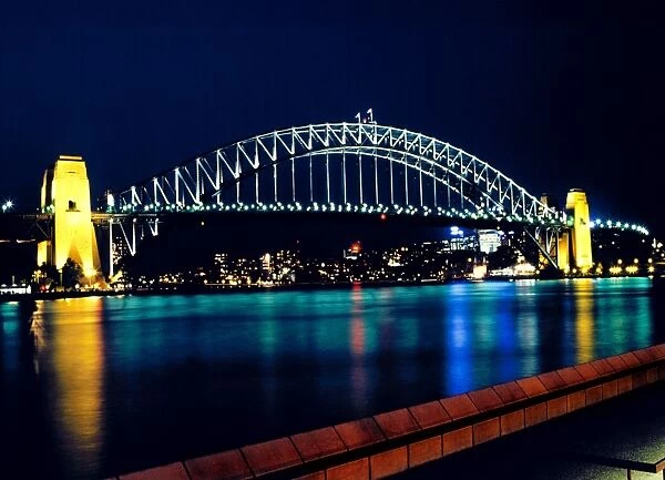 Sydney Harbor bridge at night