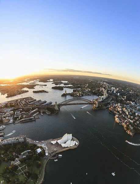 Sydney harbor at sunset, New South Wales